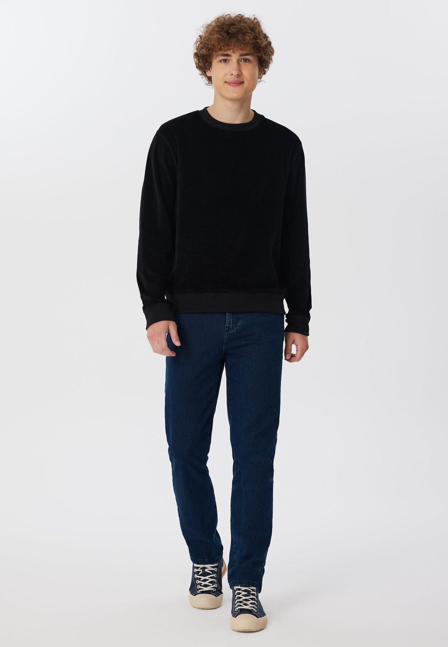 2232-021 | Herren Cord Sweatshirt - Schwarz