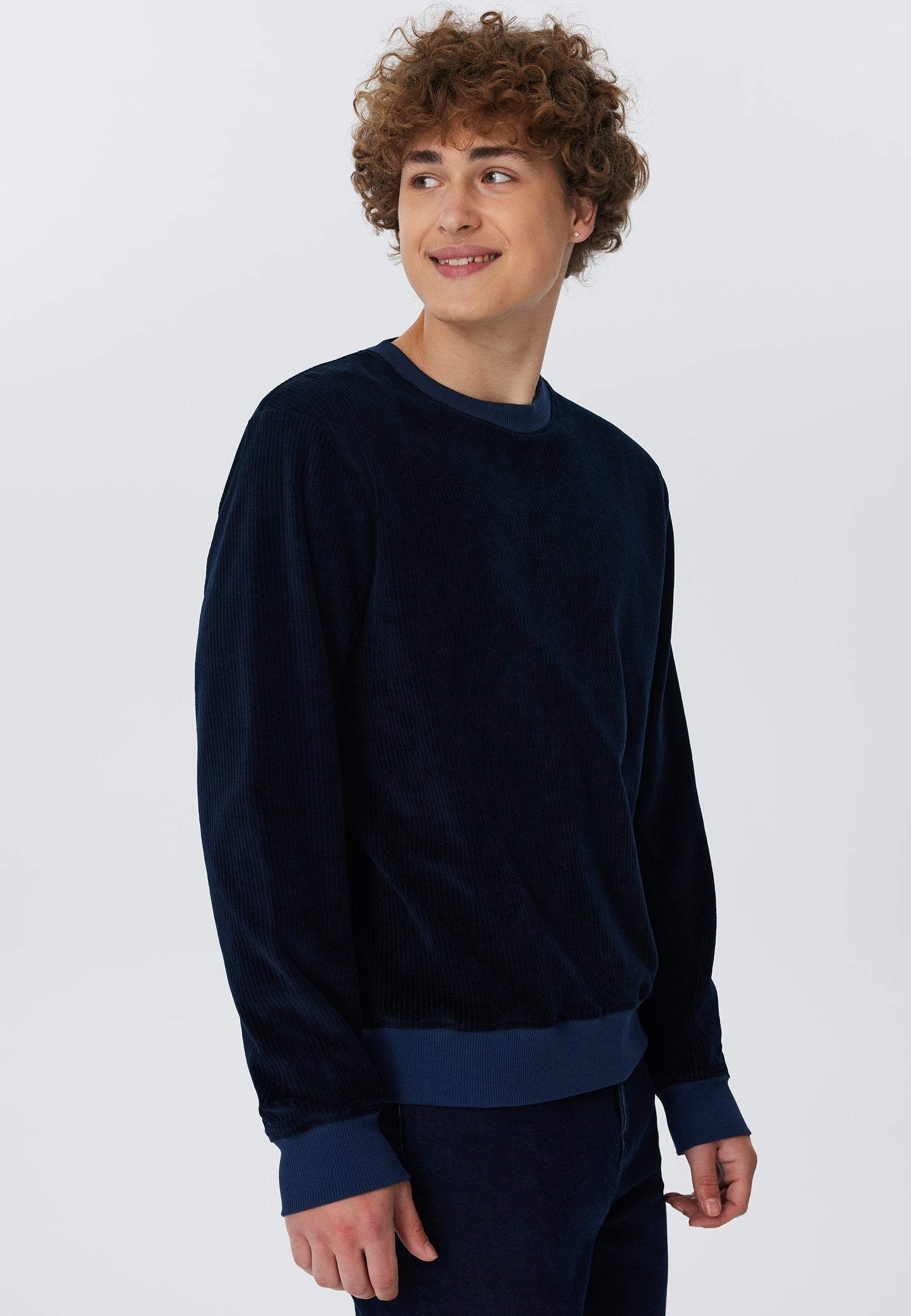 2232-045 | Herren Cord Sweatshirt - Nachtblau
