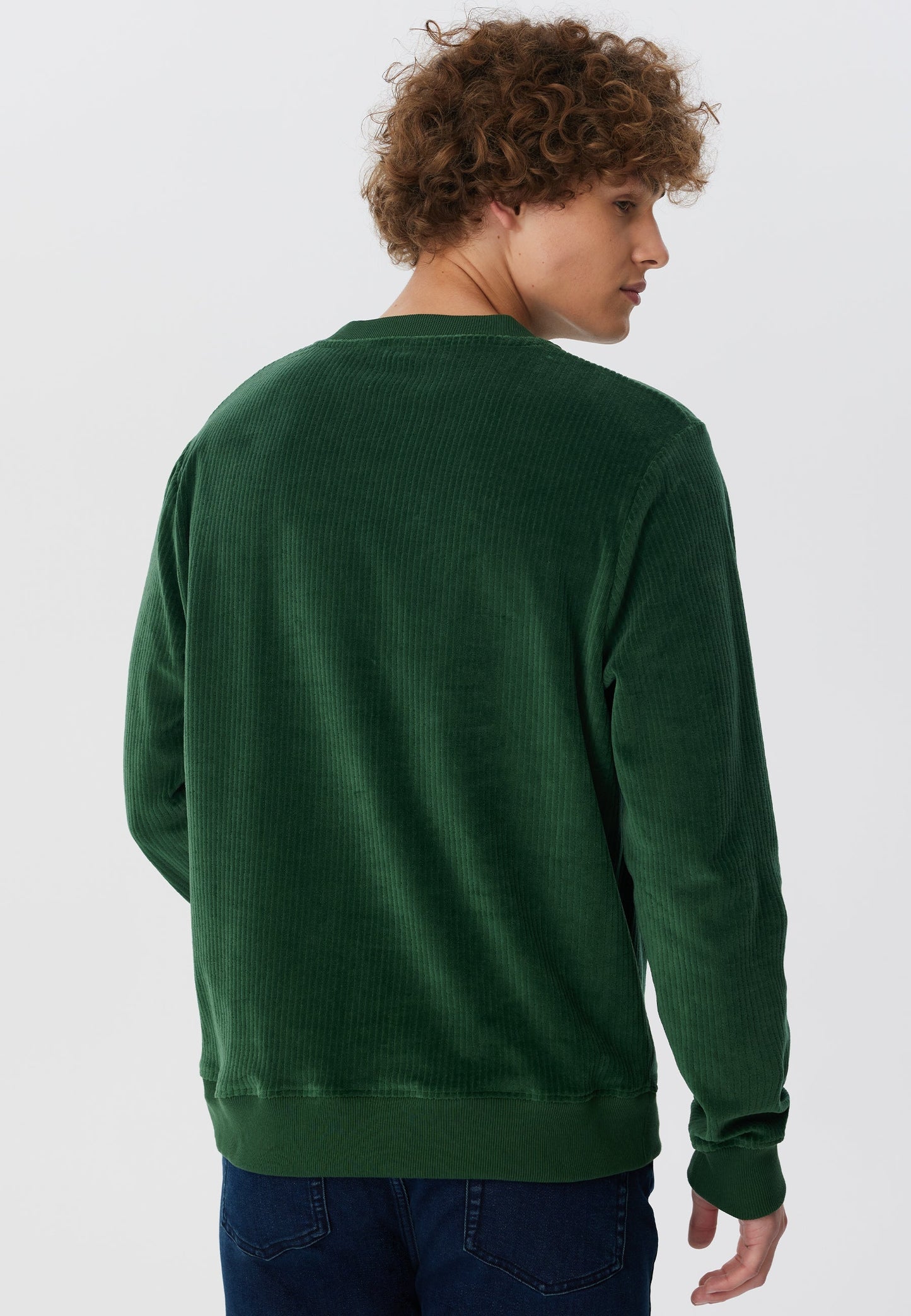 2232-067 | Herren Cord Sweatshirt - Tannennadel