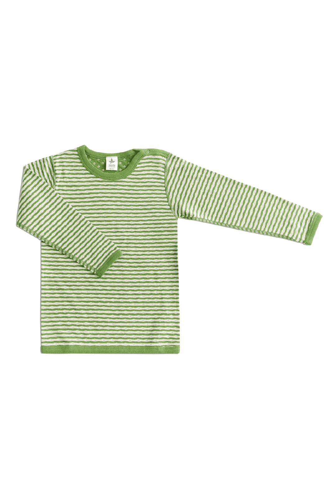 2290 | Kinder Wendelangarmshirt - Waldgrün-Beige-Melange