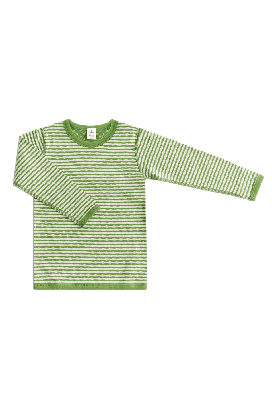 2290 | Kinder Wendelangarmshirt - Waldgrün-Beige-Melange