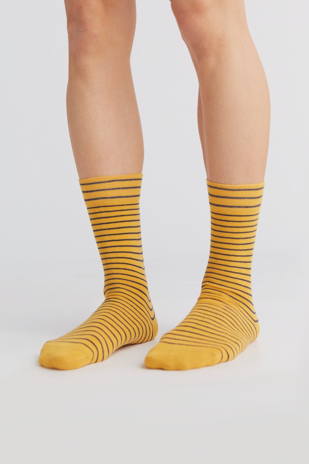 2308 | Strümpfe - Senfgelb/Indigo