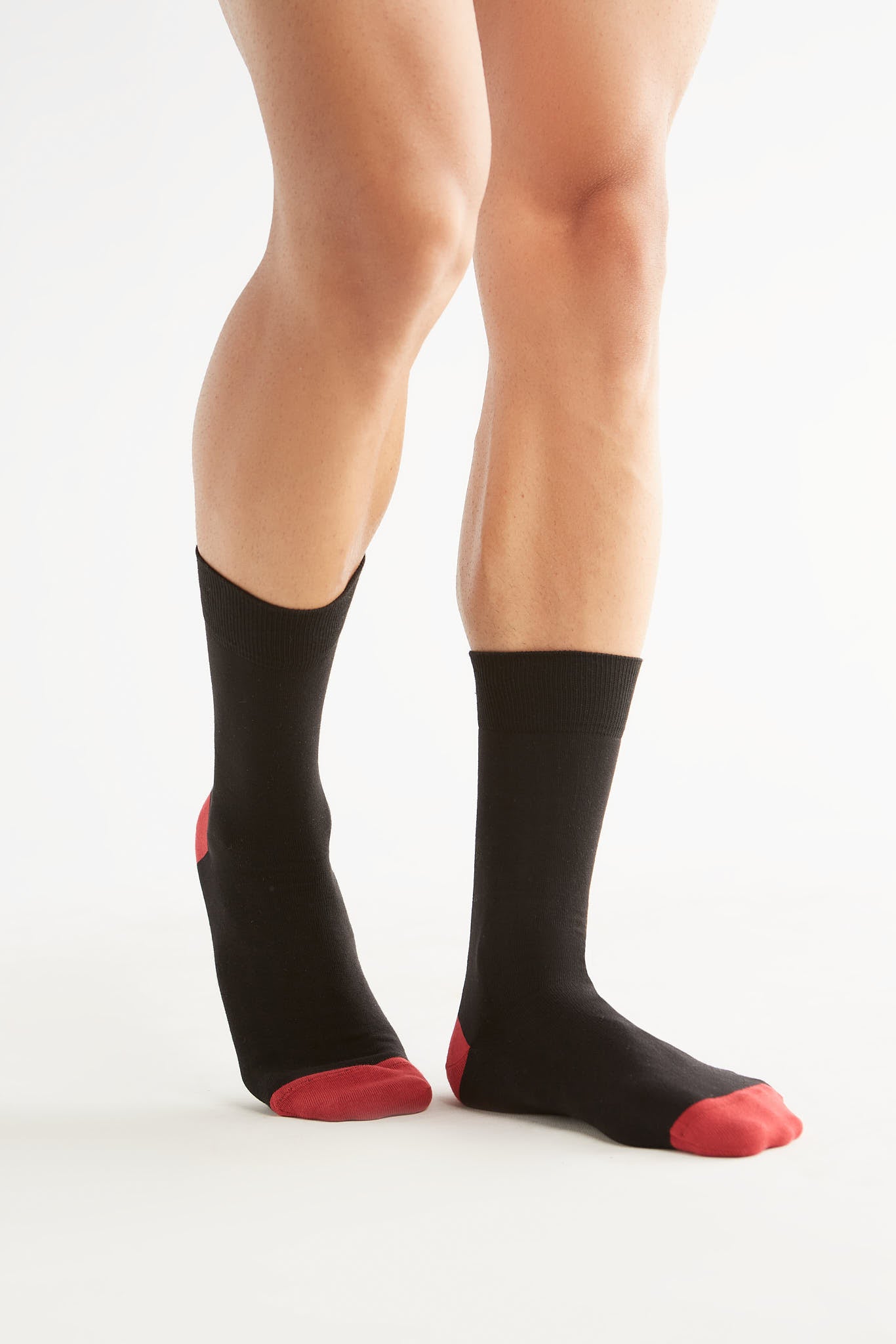 2318 | Strümpfe - Schwarz-Kirschrot