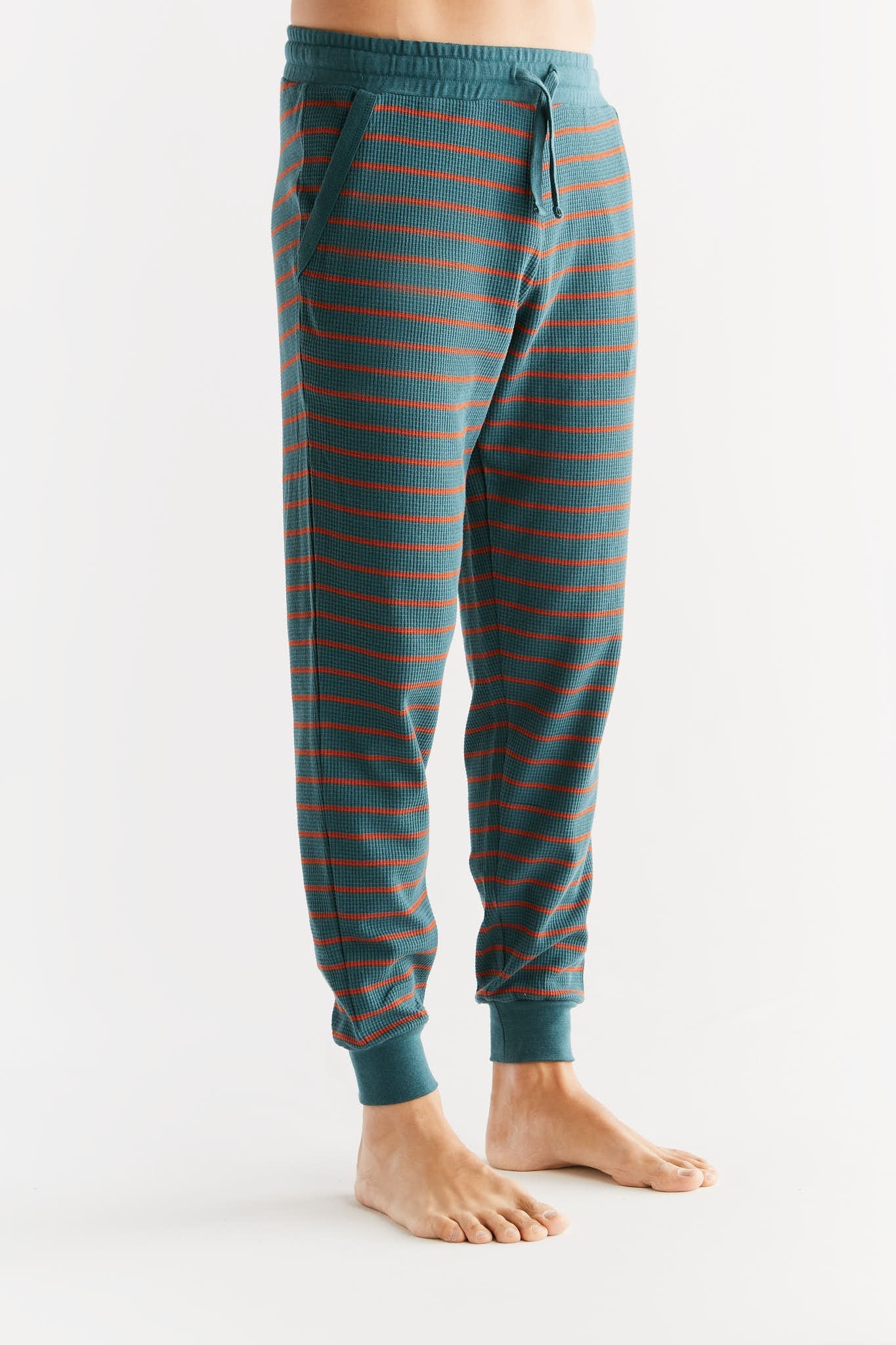 2454-051 | Waffel Strick Herrenhose - Tanne/Tabasco