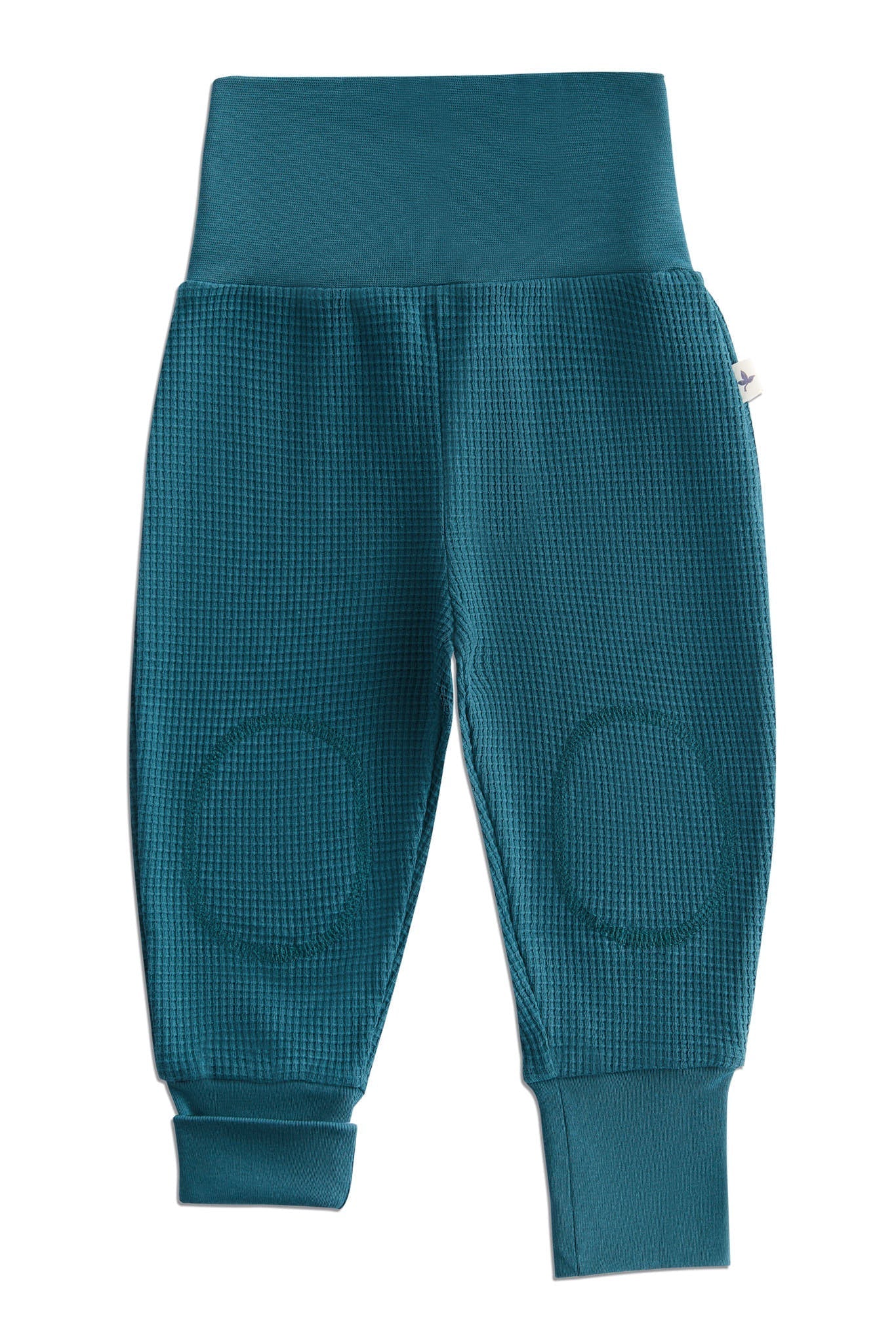 2869 TN | Waffel Strick Babyhose breiter Bund - Tanne