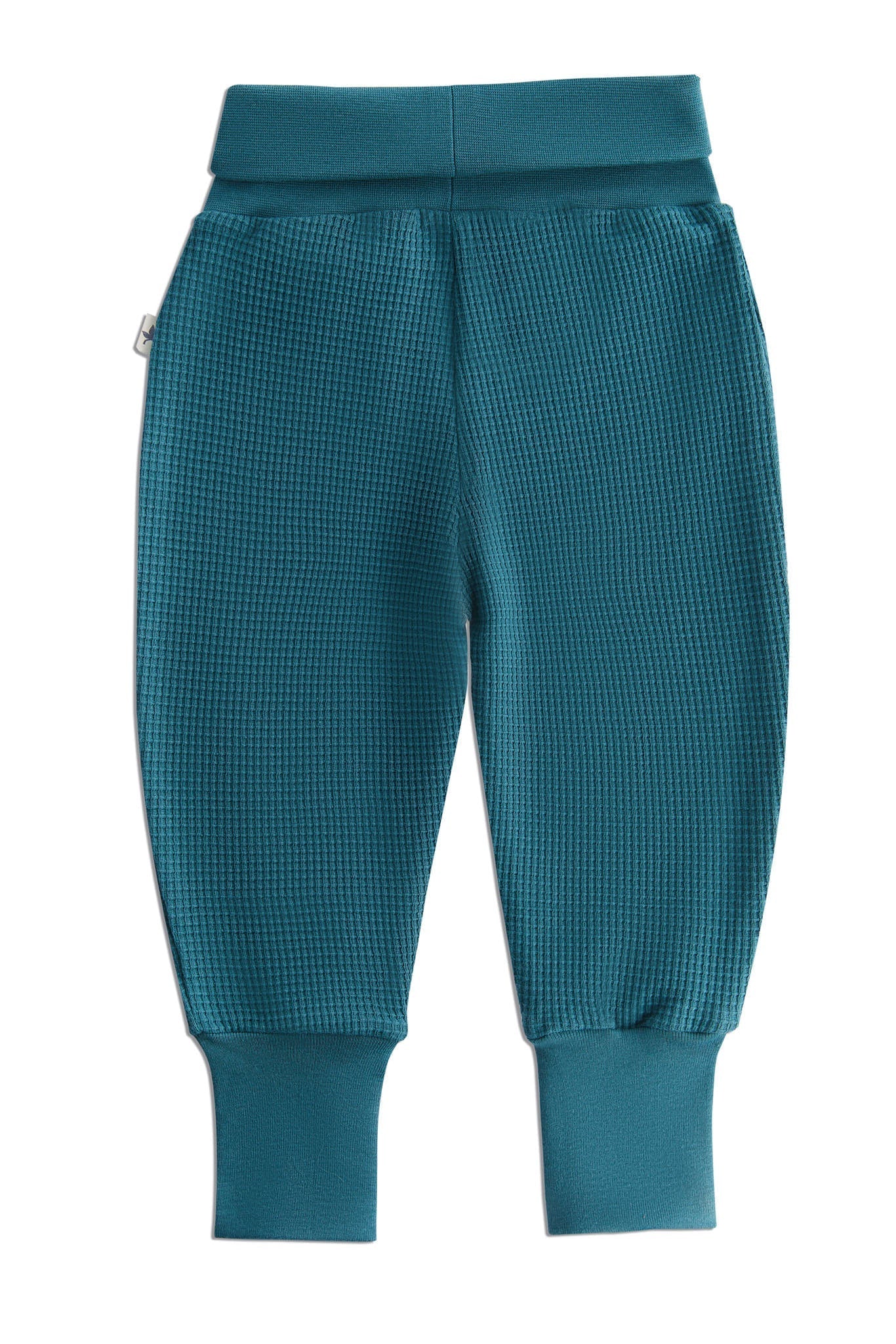 2869 TN | Waffel Strick Babyhose breiter Bund - Tanne