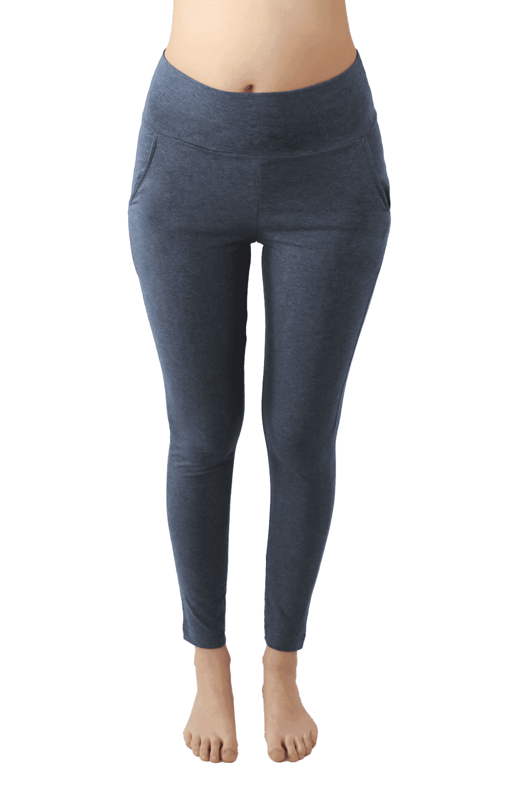4061NM | Damen Yogahose mit Taschen - Navy-Melange