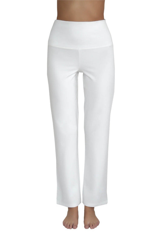 4070N | Damen Yogahose gerades Bein - Naturweiss