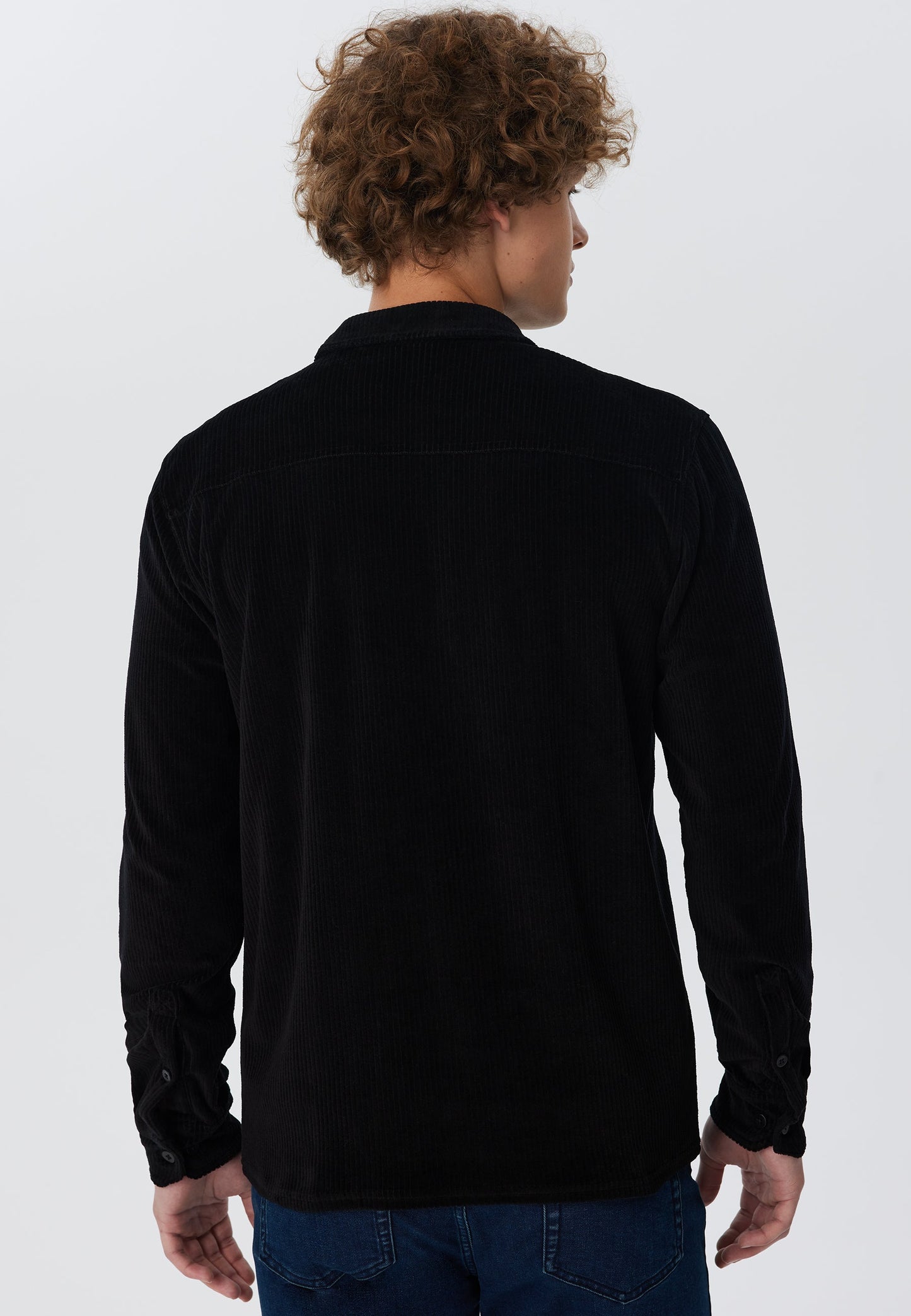 9233-021 | Unisex Cordhemd - Schwarz