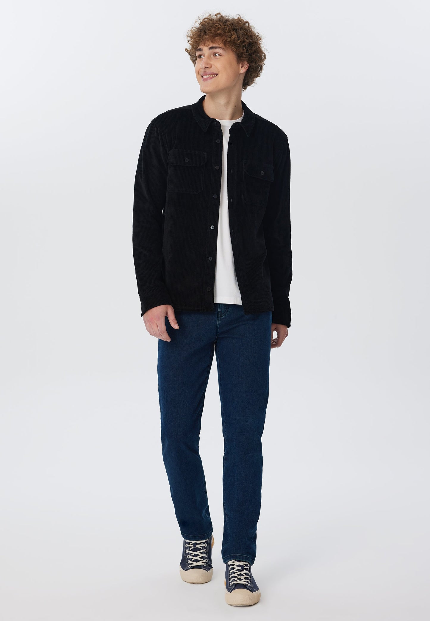 9233-021 | Unisex Cordhemd - Schwarz