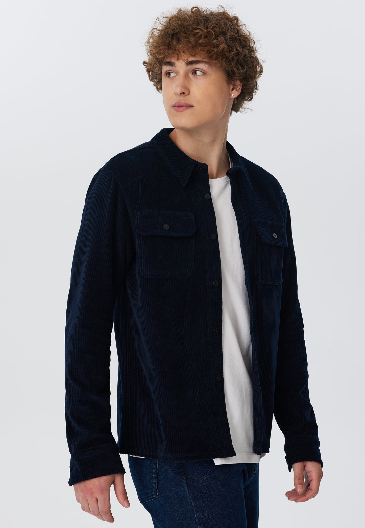 9233-045 | Unisex Cordhemd  - Nachtblau