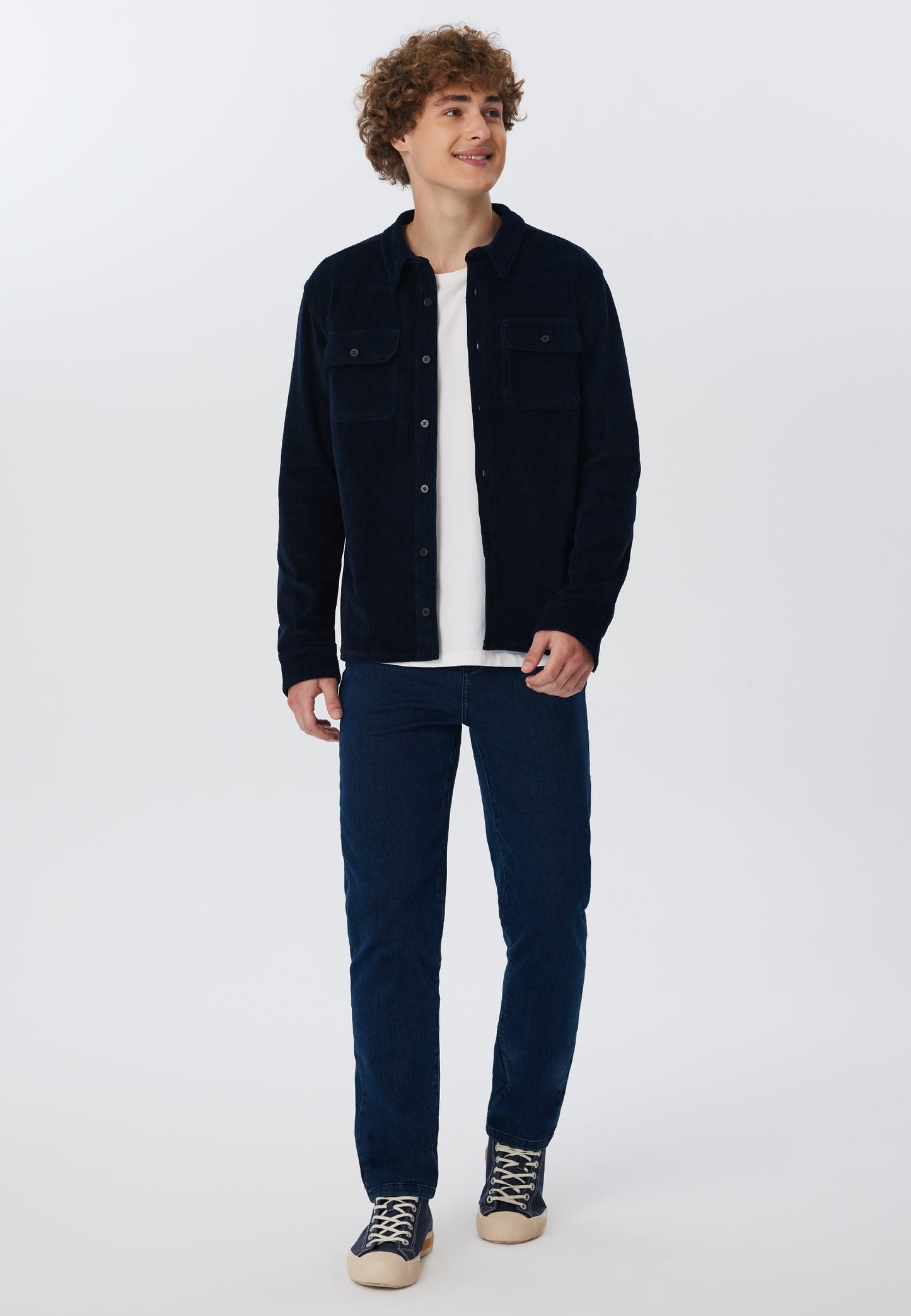 9233-045 | Unisex Cordhemd  - Nachtblau