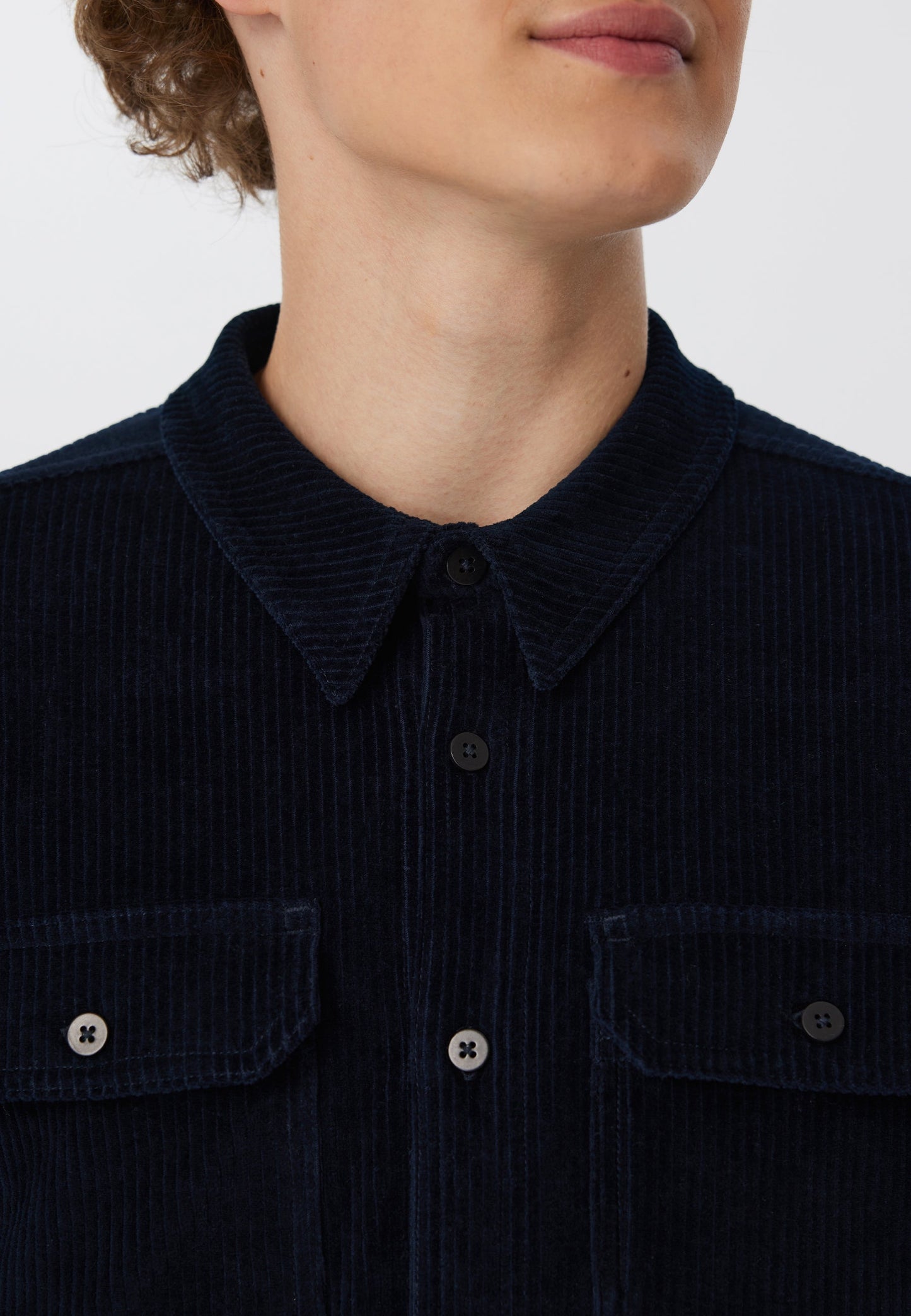 9233-045 | Unisex Cordhemd  - Nachtblau