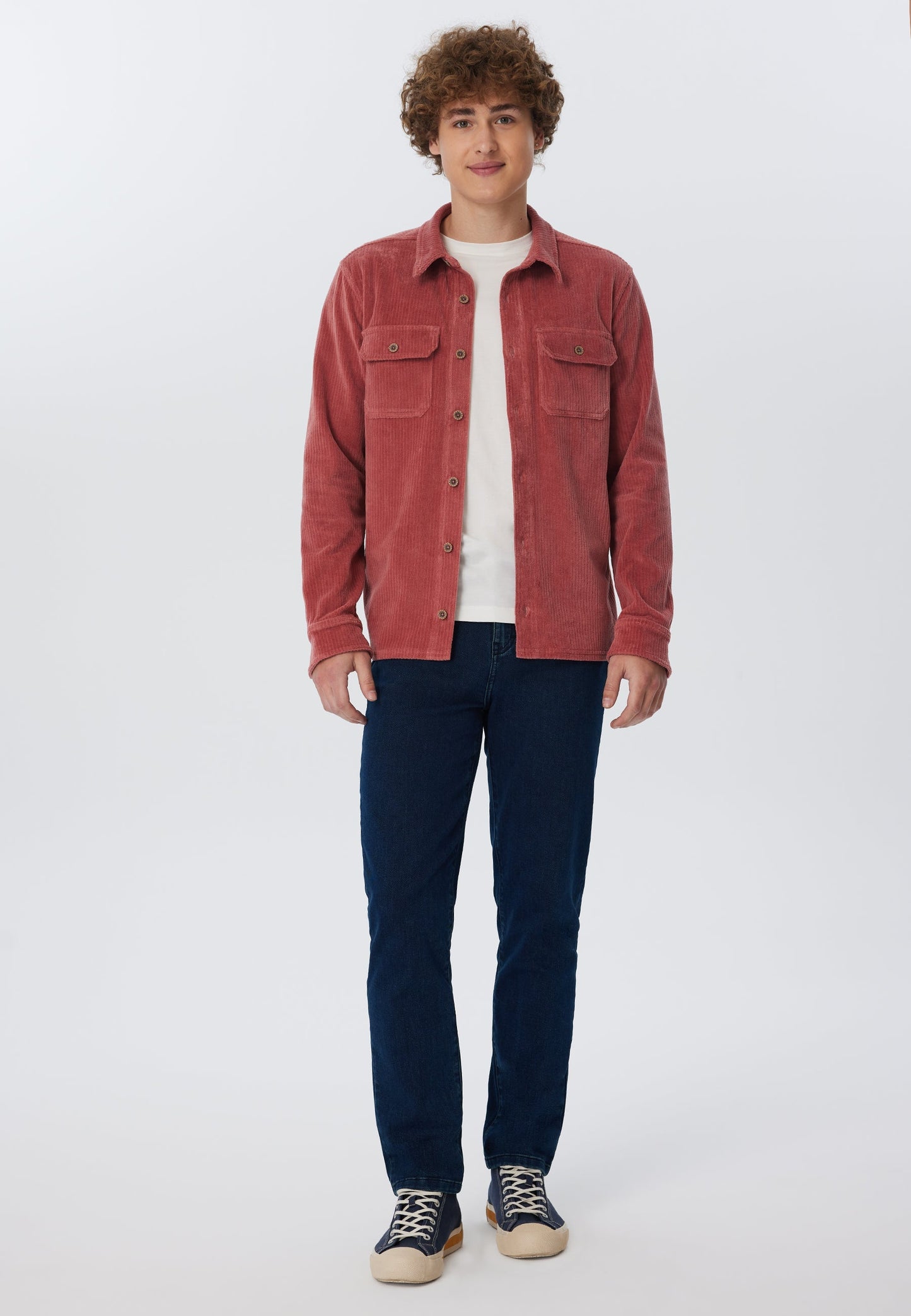 9233-072 | Unisex Cordhemd  -Dunkel Mauve