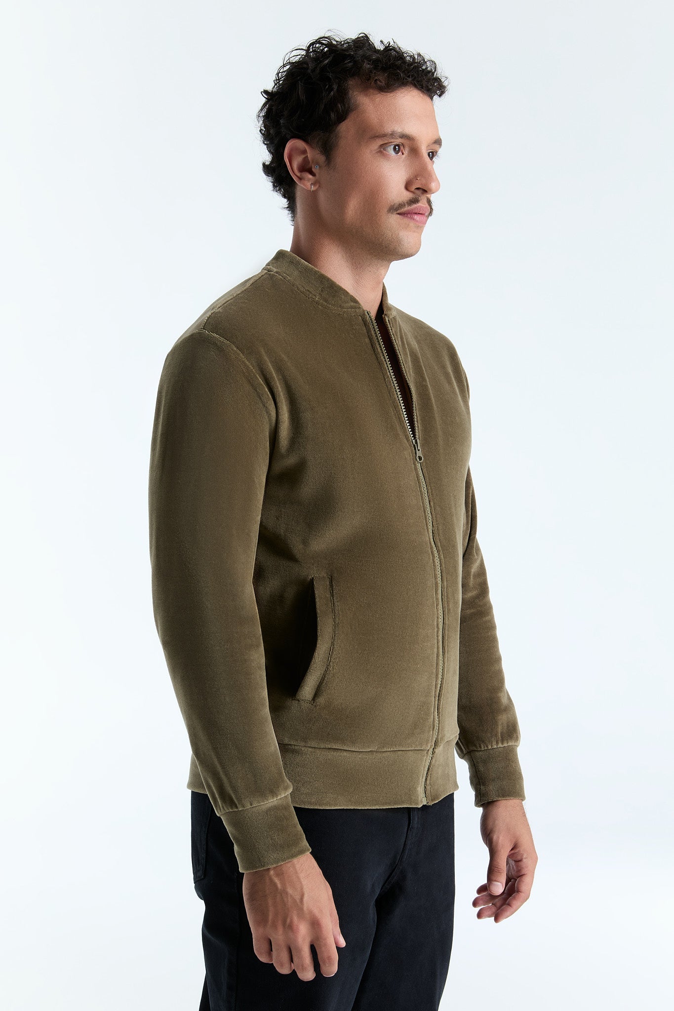 9272-041 | Unisex Jacke mit Reißverschlus - Oliv