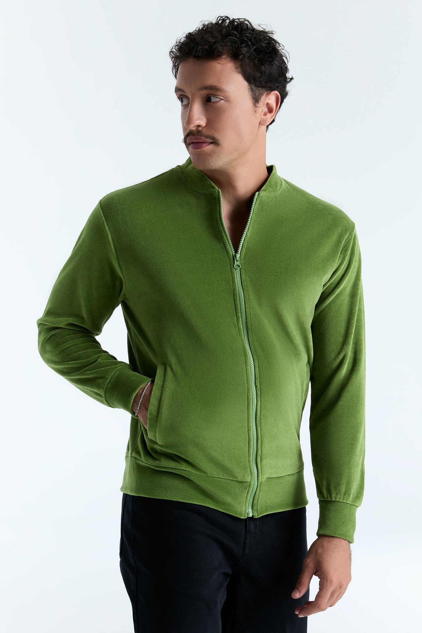 9272-127 | Unisex Jacke mit Reißverschluss - Waldgrün