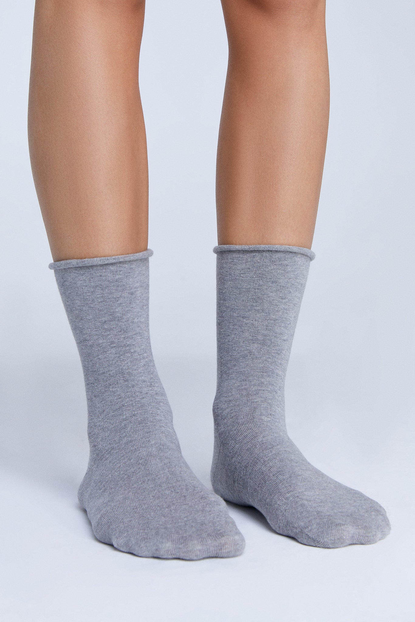 9502 | Socken mit Rollrand - Grau-Melange (6er Pack)
