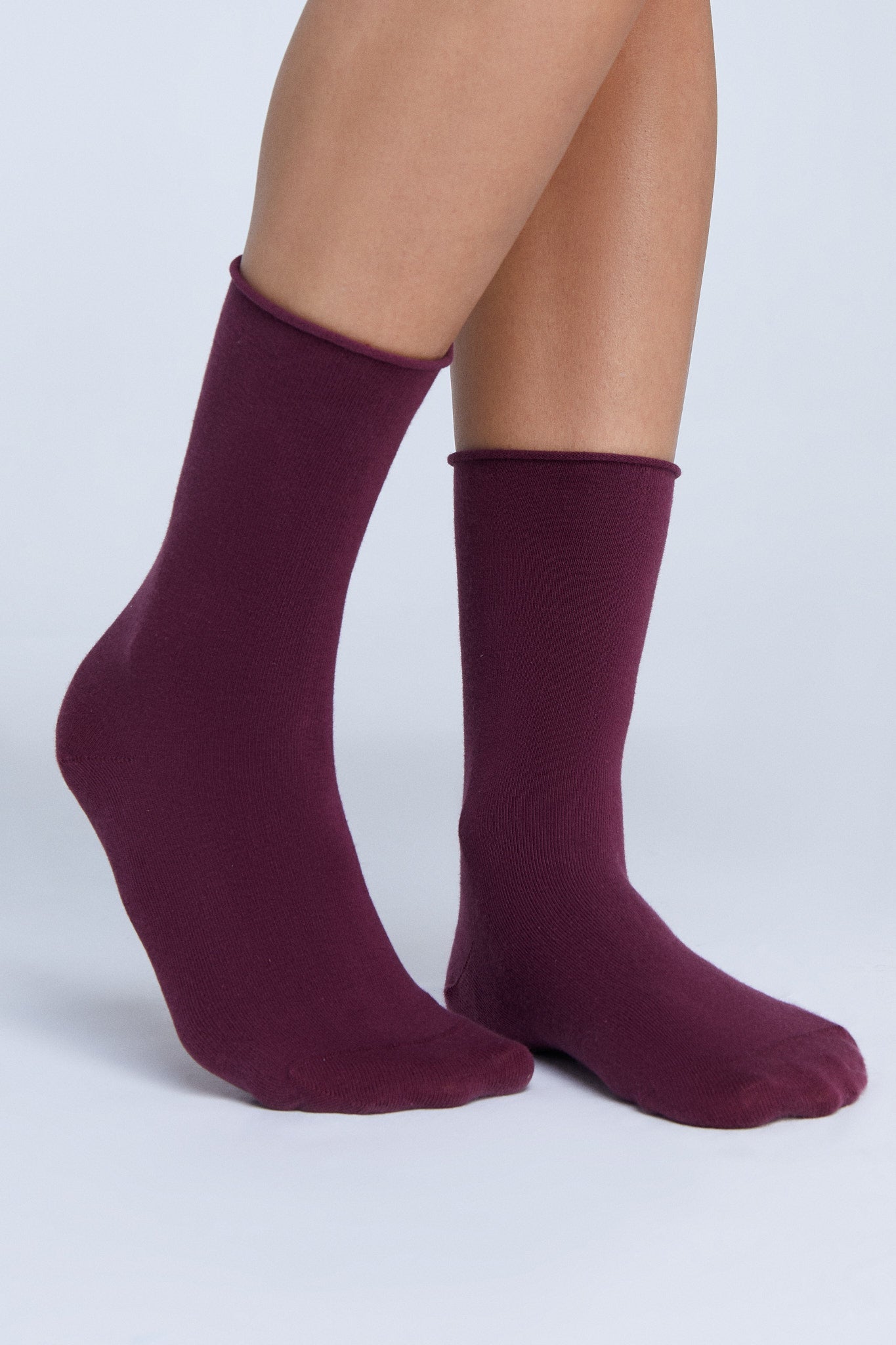 9503 | Socken mit Rollrand - Bordeaux (6er Pack)