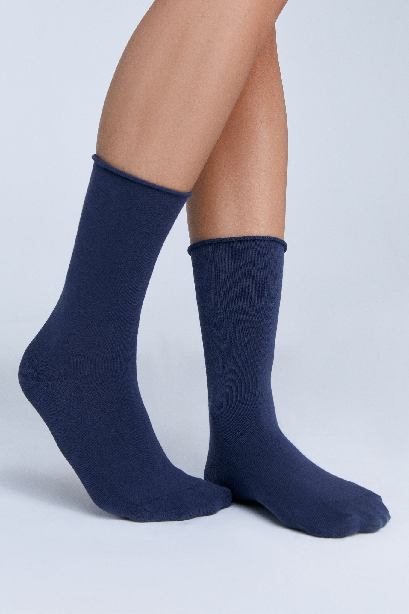 9504 | Socken mit Rollrand - Dunkelblau