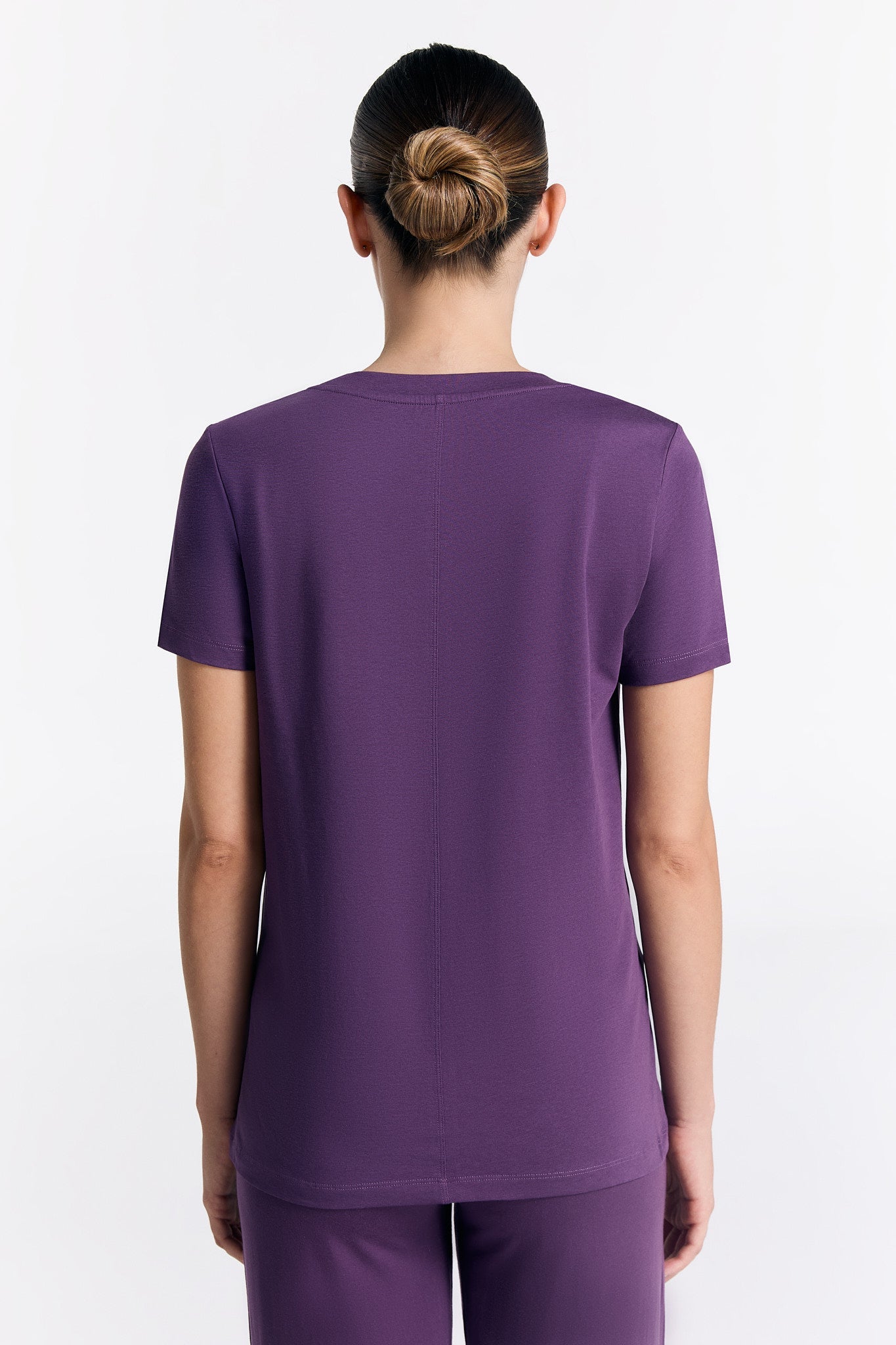 T1100-41 | TENCEL™ Active Damen Kurzarmshirt - Weinbeere