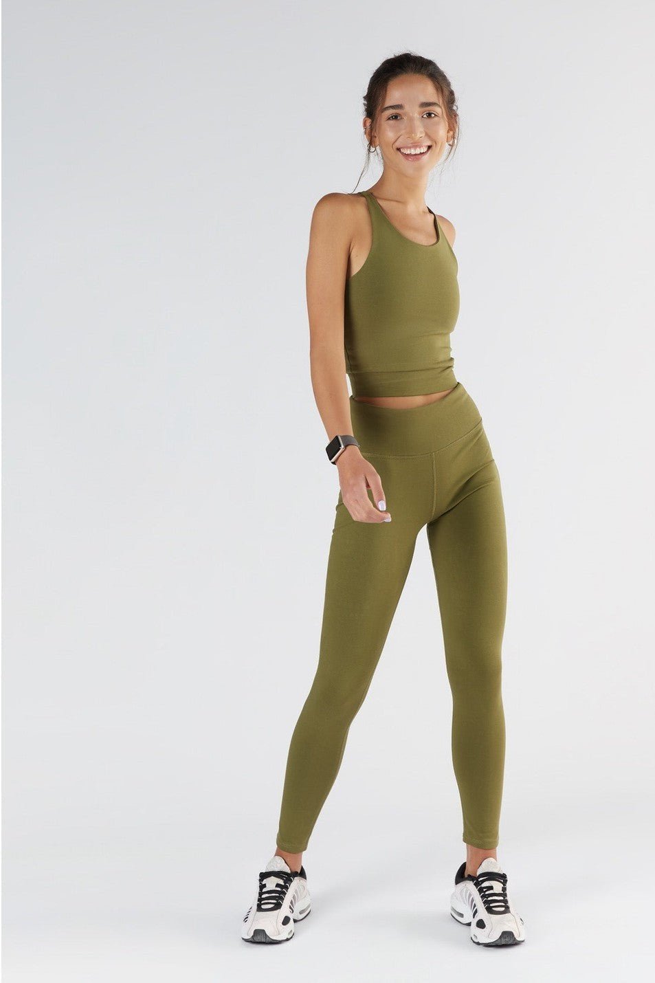 T1220-13 | Damen Crop Top - Olive