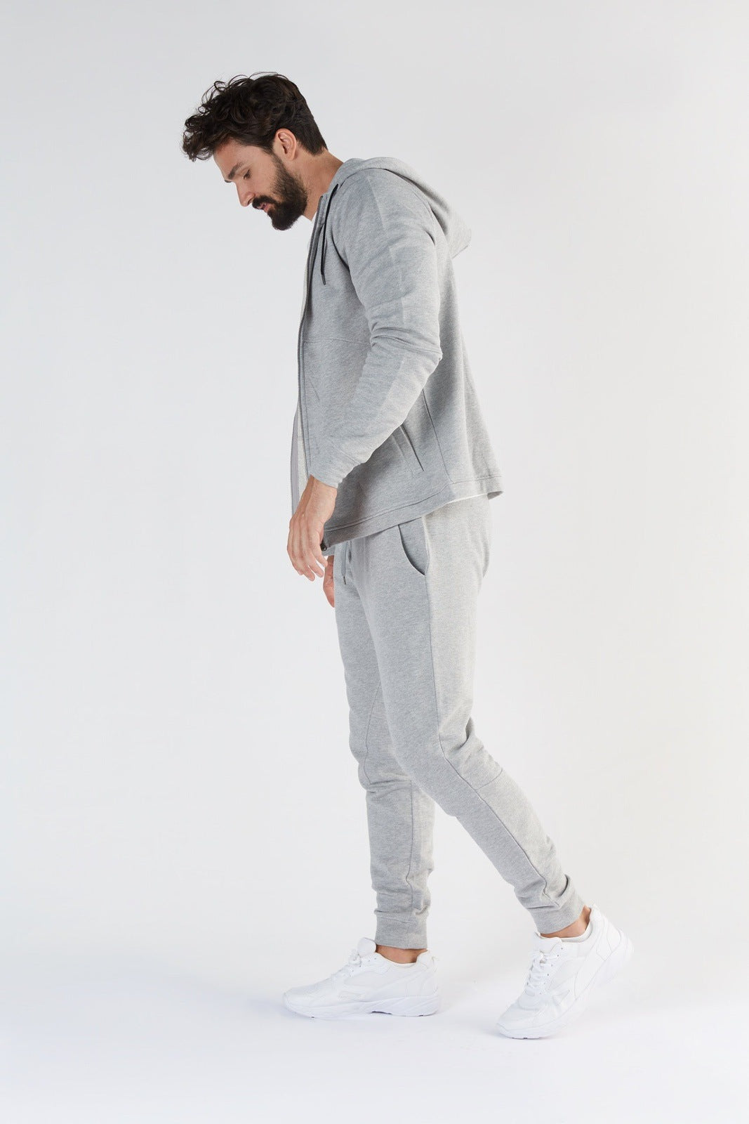 T2900-00 | TENCEL™ Active Herren Hoodie Jacke - Light Grey-Melange