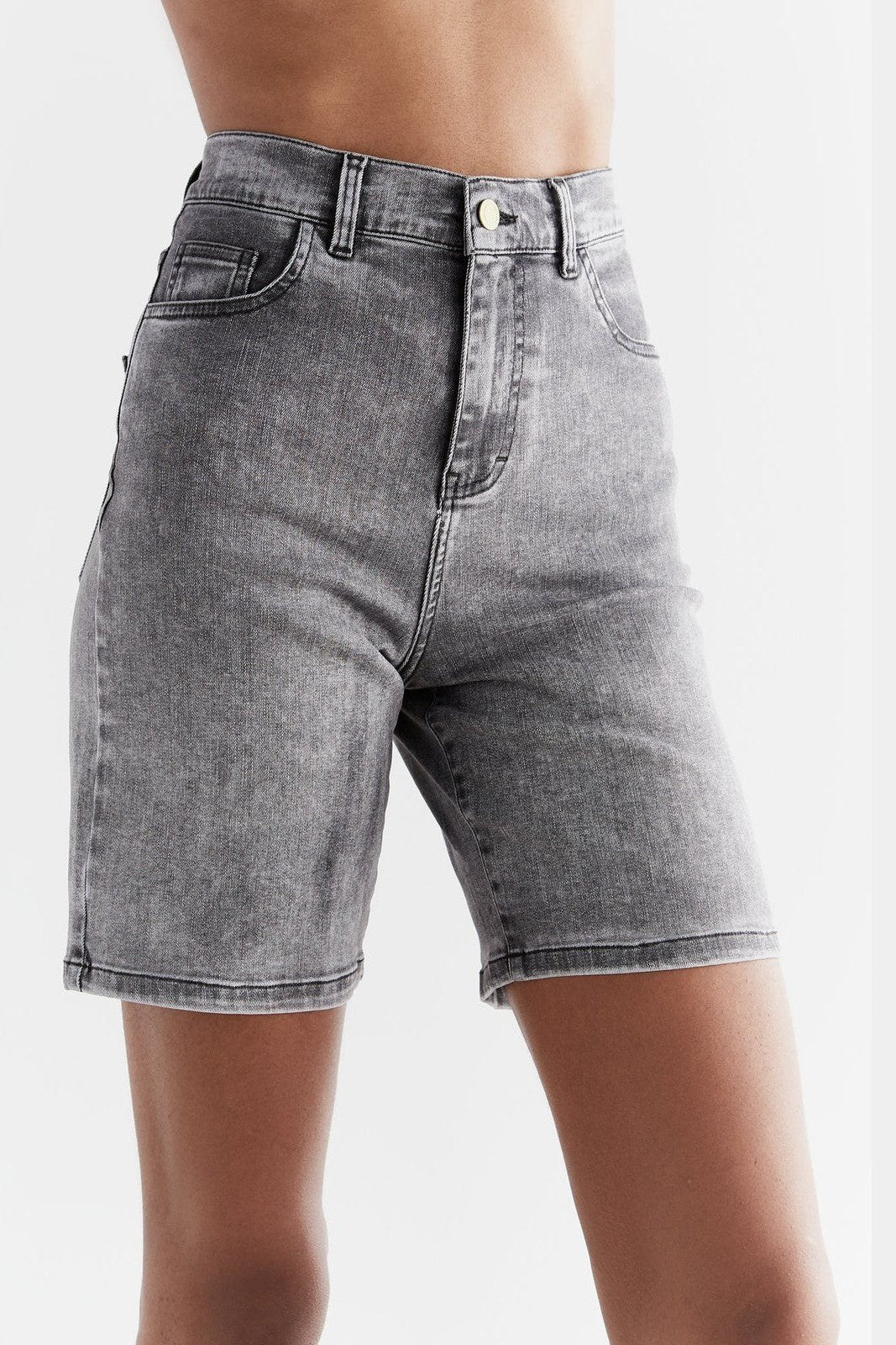WA3015-163 | Damen Denim Shorts - Iron Gray