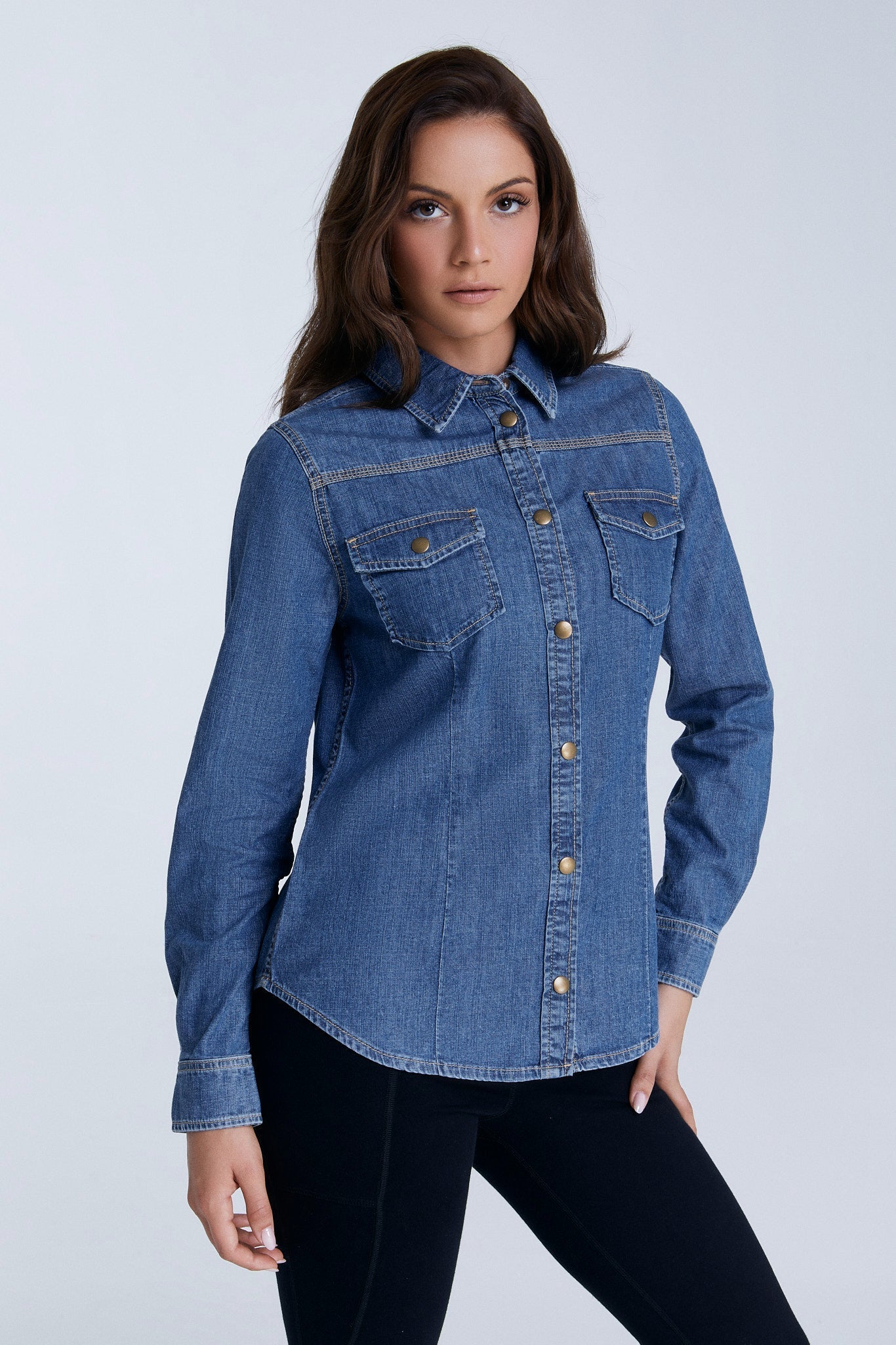 WA5022-311 | Damen Jeanshemd - Crystal Blue