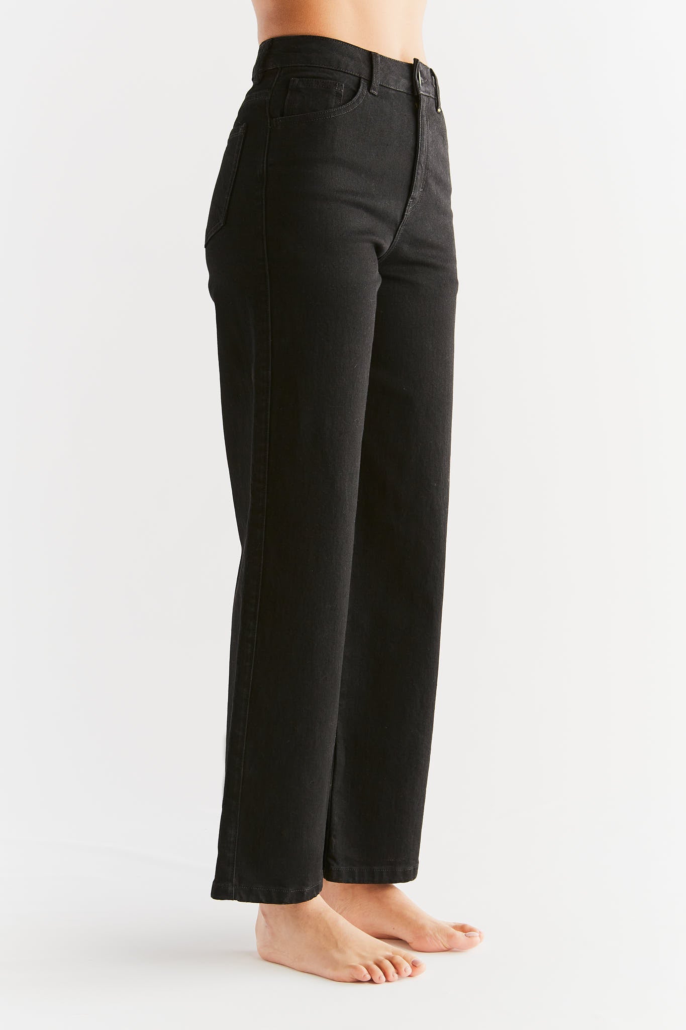 WE1010-104 | Damen Wide Leg Jeans - Coal Black