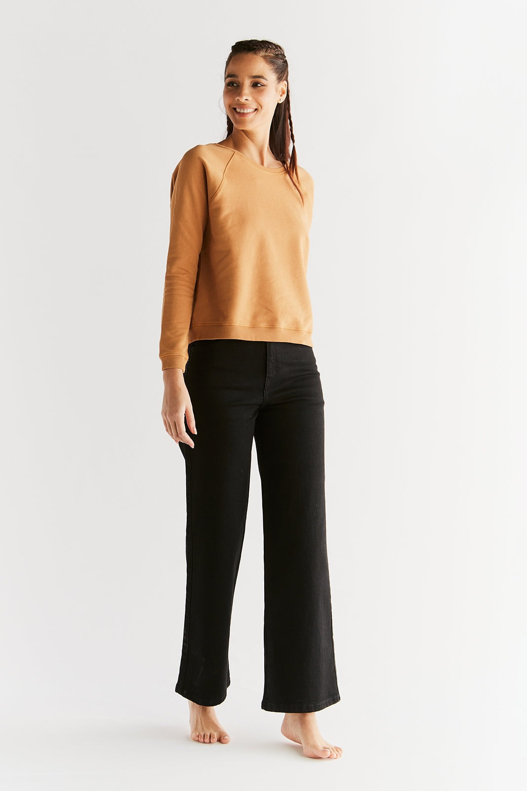WE1010-104 | Damen Wide Leg Jeans - Coal Black