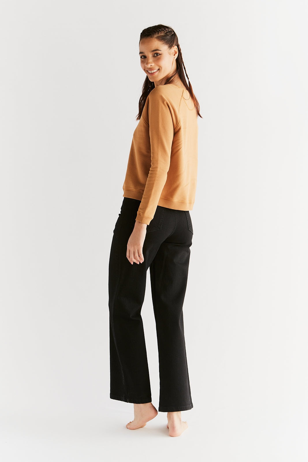 WE1010-104 | Damen Wide Leg Jeans - Coal Black