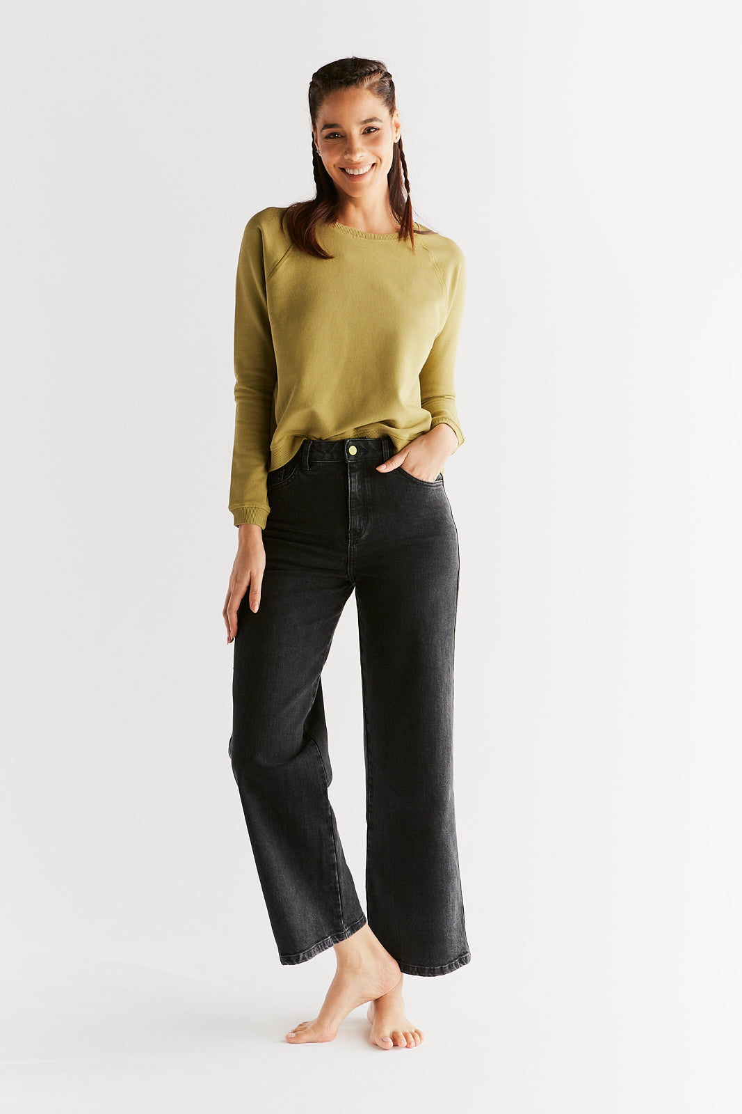 WE1010-145 | Damen Wide Leg Jean - Carbon Gray