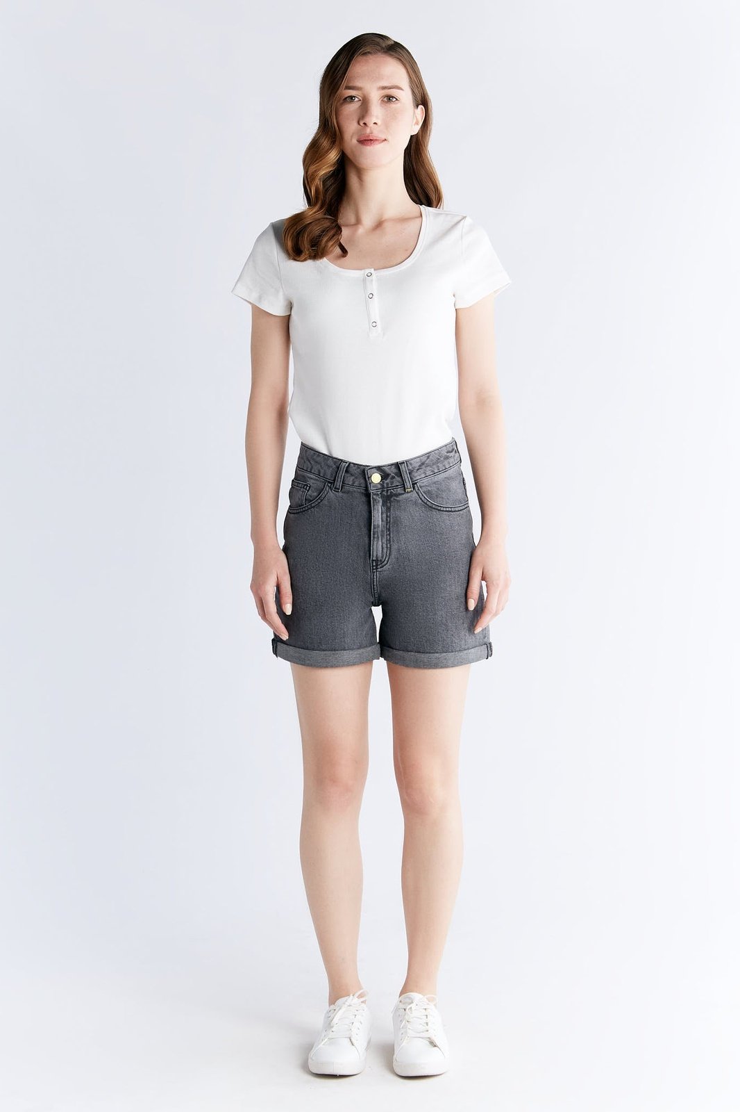 WN3010-163 Damen Mom Shorts, Iron Gray