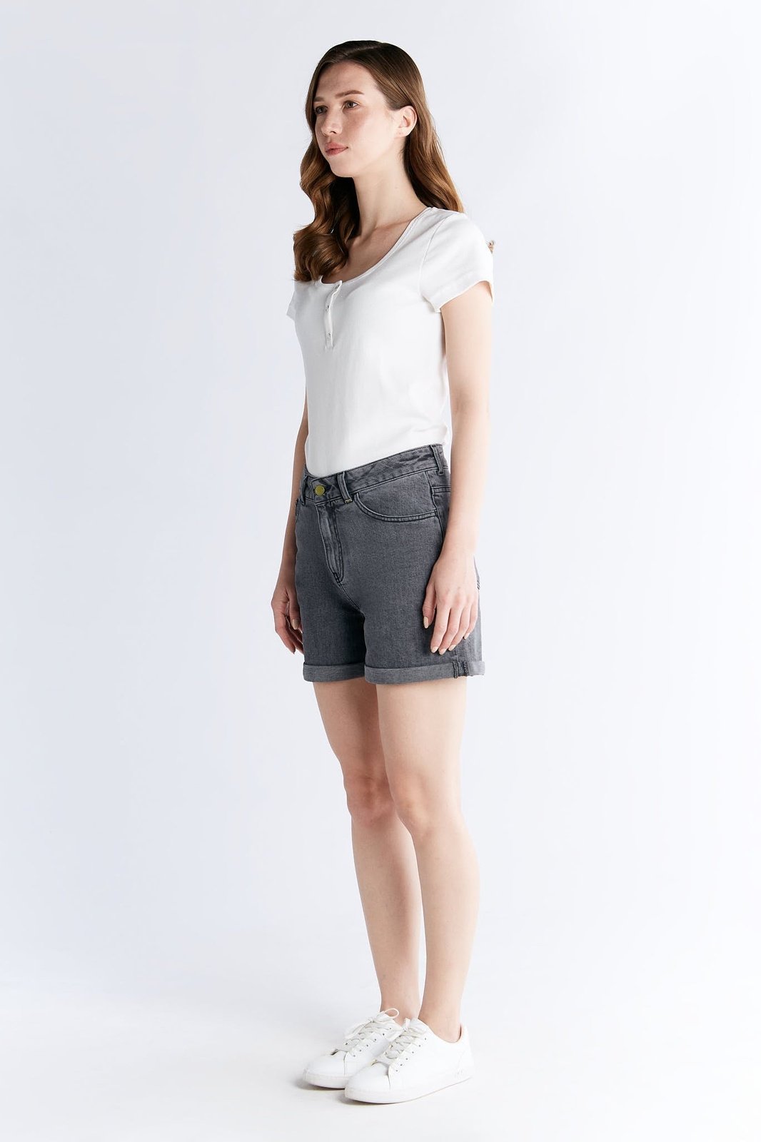 WN3010-163 Damen Mom Shorts, Iron Gray