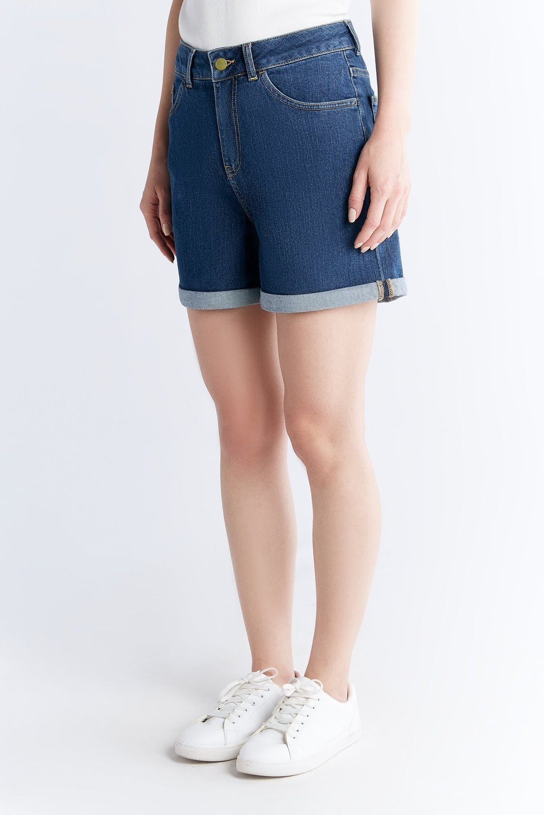 WN3020-231 Damen Mom Shorts, Lapis Blue