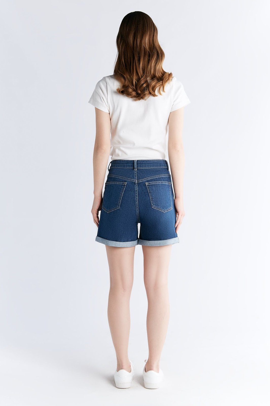 WN3020-231 Damen Mom Shorts, Lapis Blue