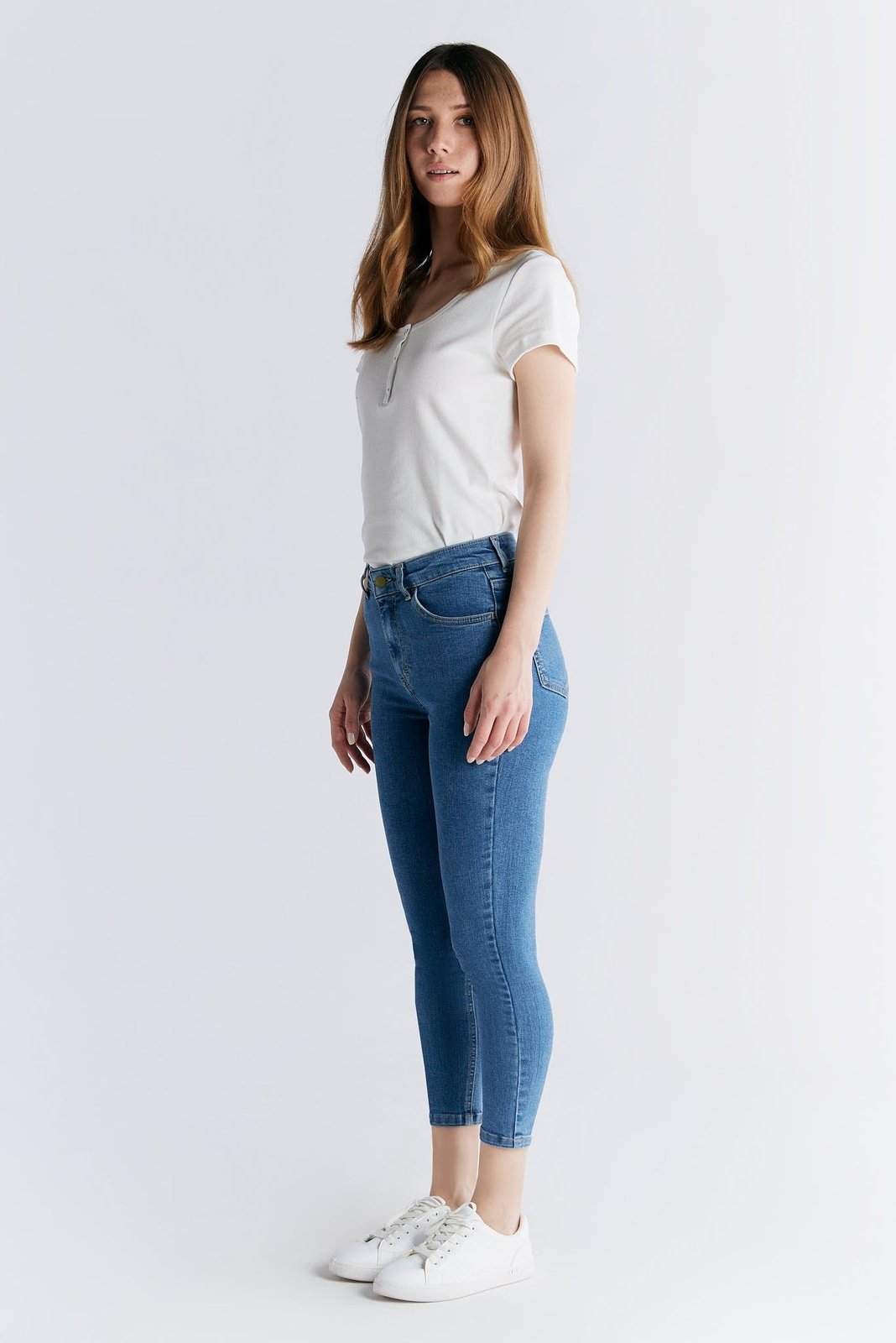 WS1014-325 Damen Short Leg Skinny Fit, Day Sky Blue