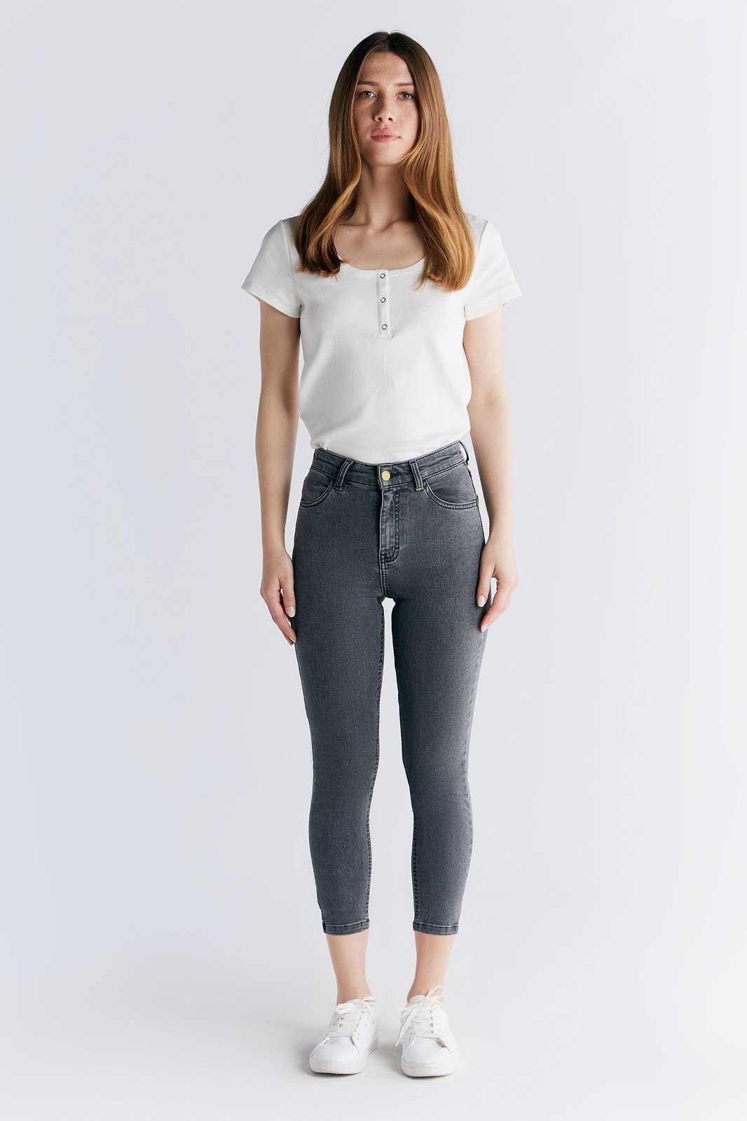 WS1015-163 Damen Short Leg Skinny Fit, Iron Gray