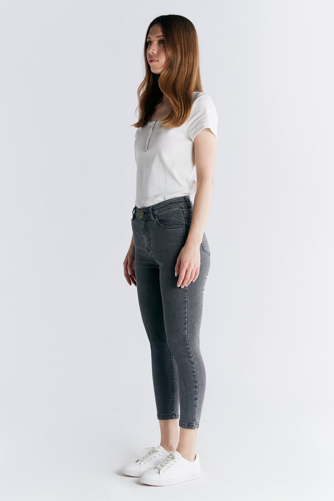 WS1015-163 Damen Short Leg Skinny Fit, Iron Gray