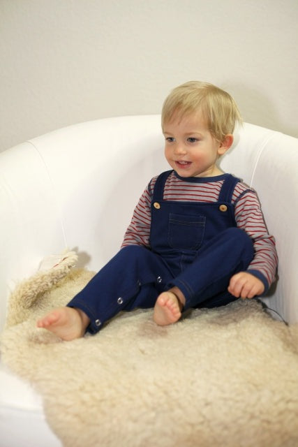 2397 | Baby Wendelangarmshirt - Tomatenrot-Hellgrau