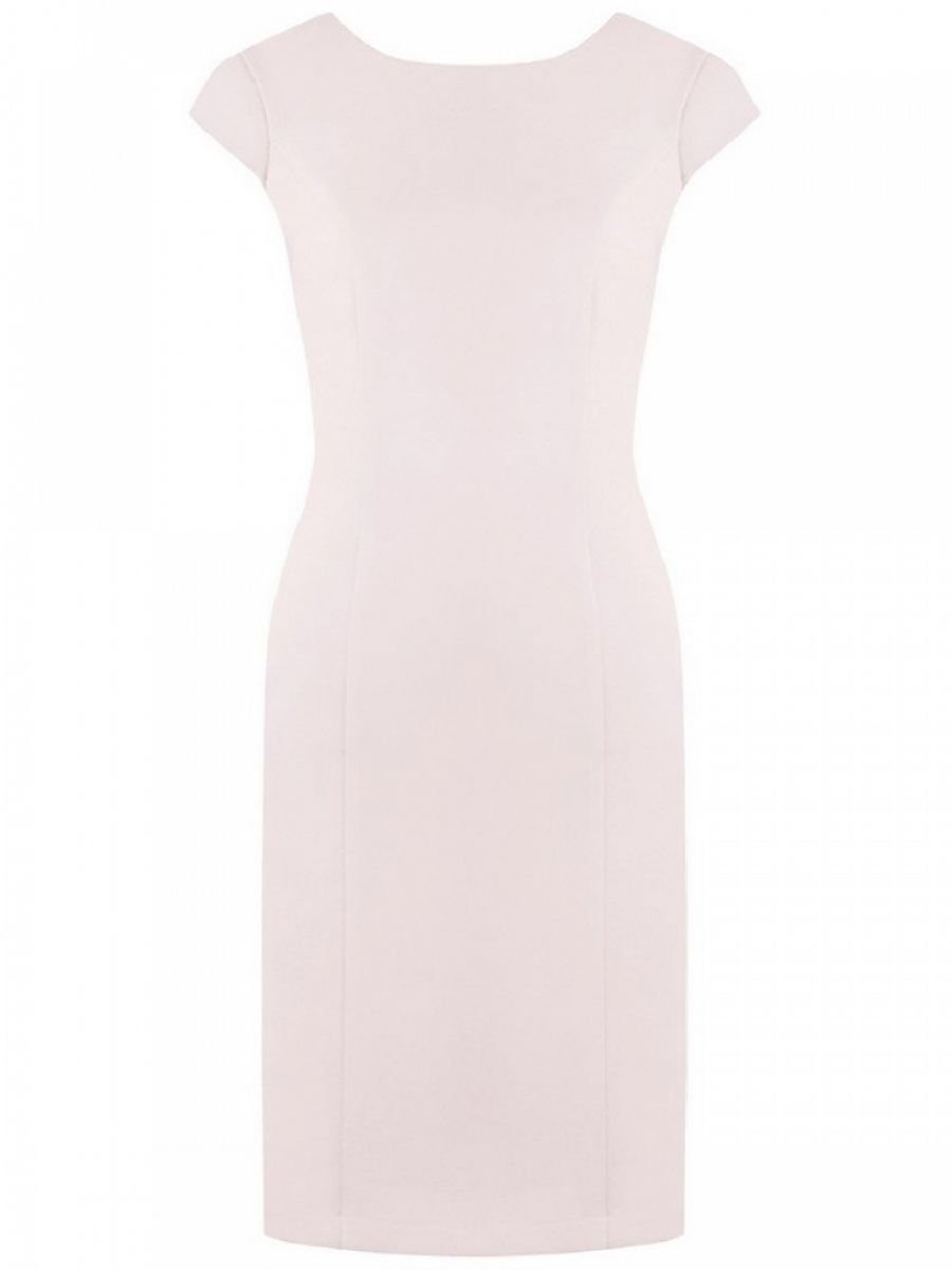 Elegant Jersa cocktail dress 108522 in soft pink with a fitted silhouette and cap sleeves